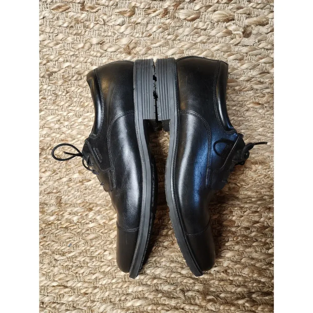 Rockport Men's Charles Road Cap Toe Oxford Black Leather Dress Shoes Size 13